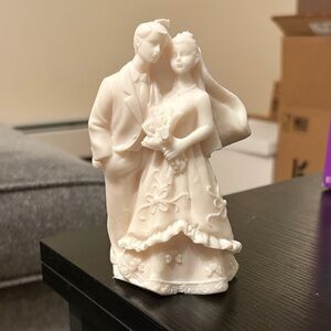 Ivory Wedding Couple Candle Topper Figurine